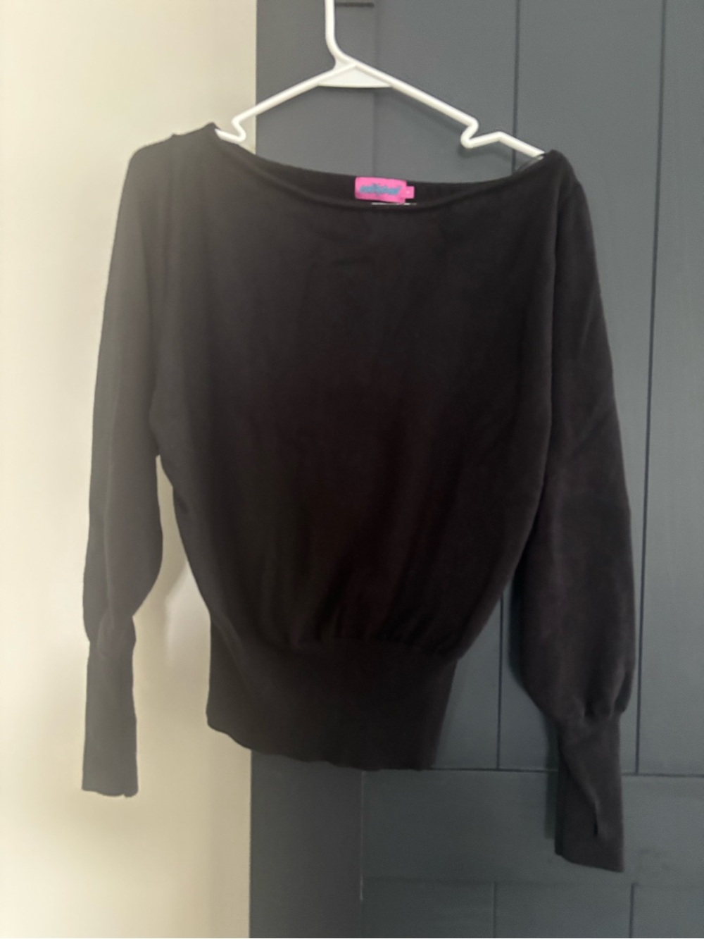 Edikted Black oversized Off-the-Shoulder Boatneck Sweater size small
